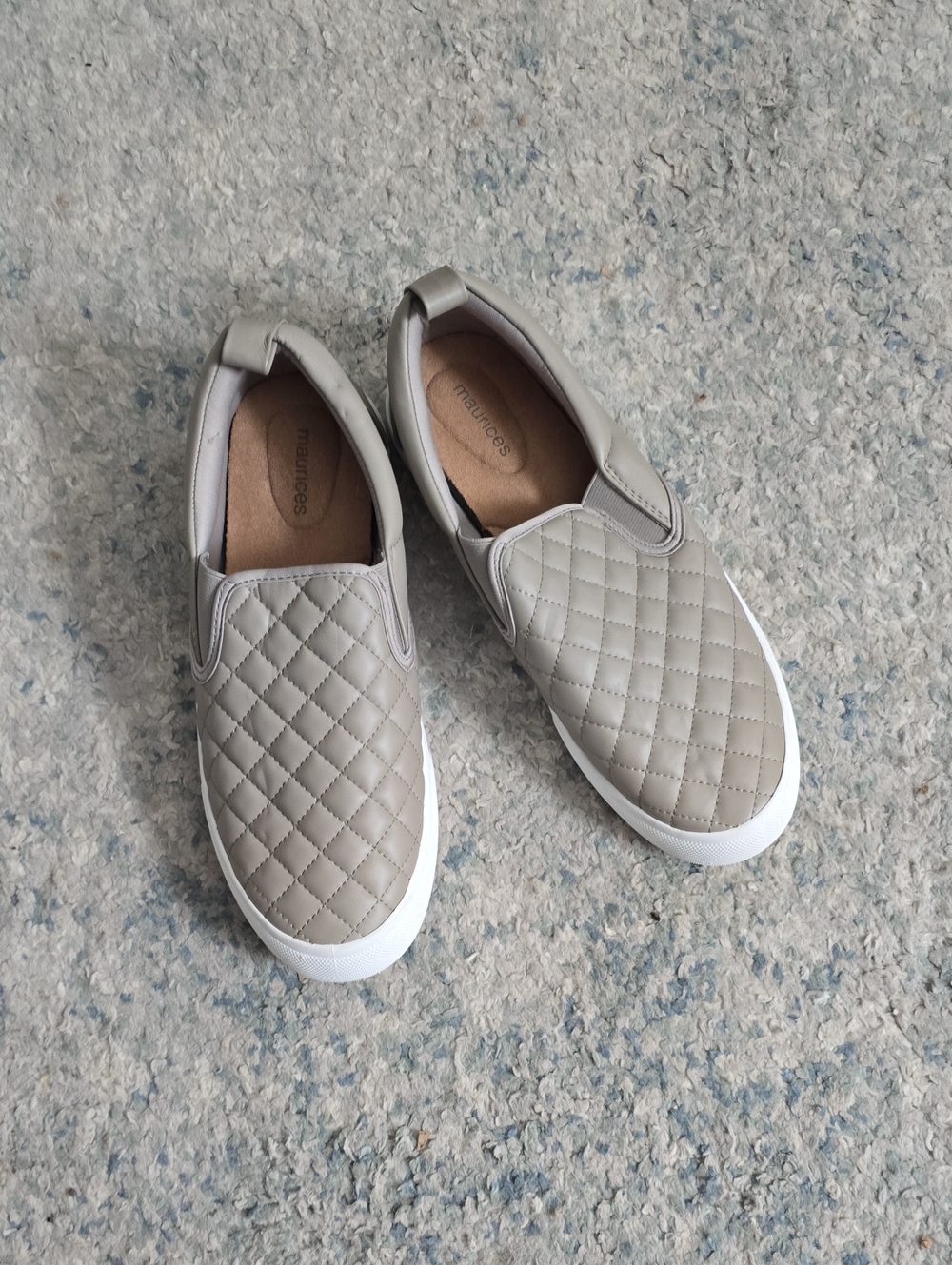 Maurices Quilted Slip-On Sneakers in Light Gray Taupe
